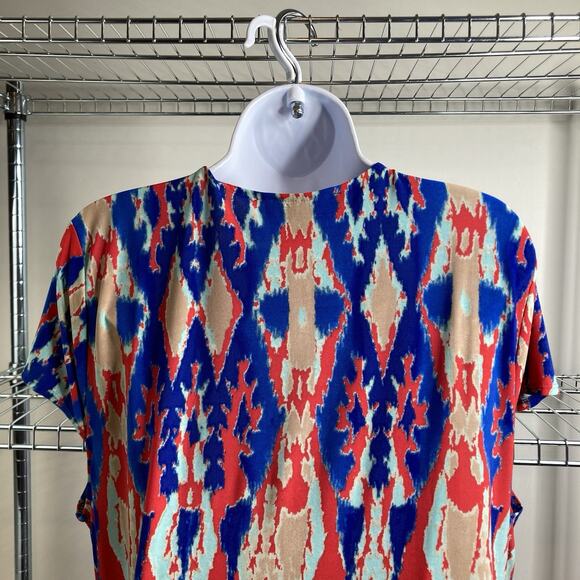 Jones New York Women's Coral Sea Side Ruched Dress Size 2X Draped Beachy Party - Picture 9 of 10